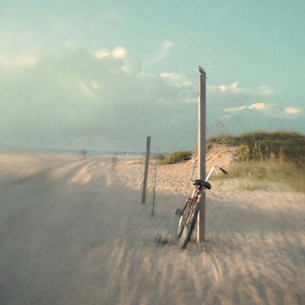 Framed Biking on Ocracoke Print