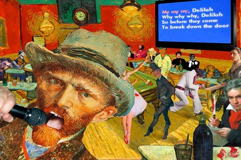 Framed Karaoke Night in Arles Print