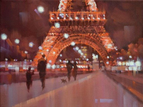 Framed Paris at Night Print