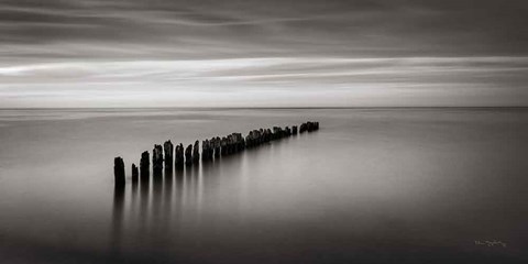 Framed Lake Superior Old Pier III Print