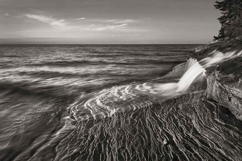 Framed Pictured Rocks Michigan II BW Print