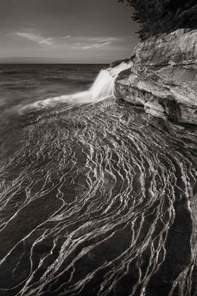 Framed Pictured Rocks Michigan I BW Print