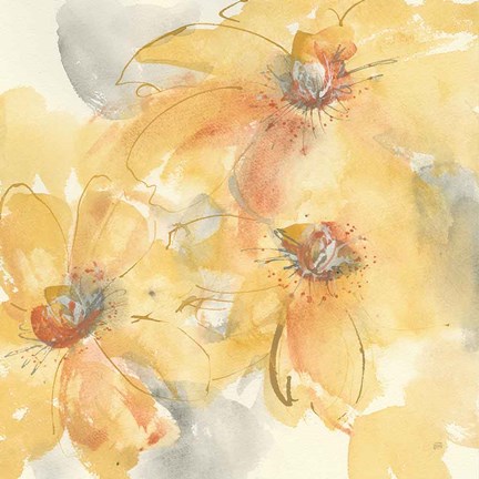 Framed Golden Clematis II Print