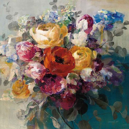 Framed Fall Bouquet Orange Rose Print