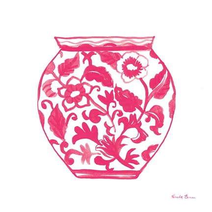 Framed Chinoiserie I Pink Print