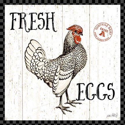 Framed Free Range Fresh IV Checker Border Print