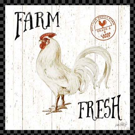 Framed Free Range Fresh III Checker Border Print