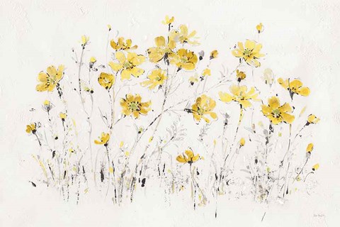 Framed Wildflowers I Bright Yellow Print