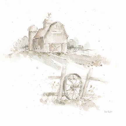 Framed Farm Friends XV Neutral Print