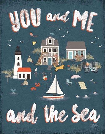 Framed Seaside Village V Print