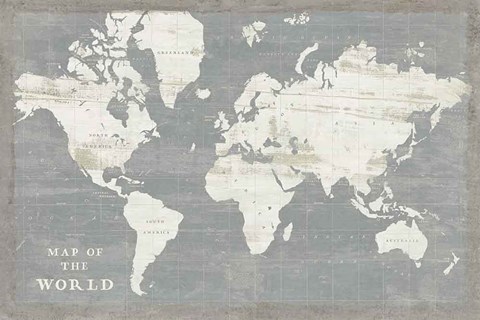 Framed Slate World Map Print