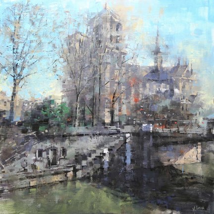 Framed Notre Dame on the Seine Print