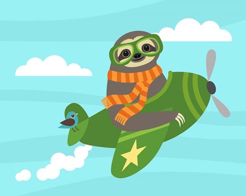 Framed Airborne Sloth Print