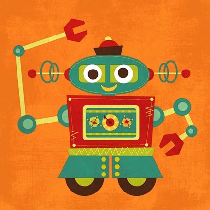Framed Robot 2 Print