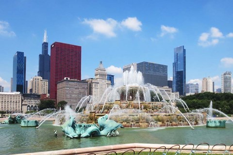 Framed Buckingham Fountain Print