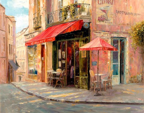 Framed Hillside Cafe Print