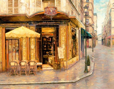 Framed Red House Cafe Print