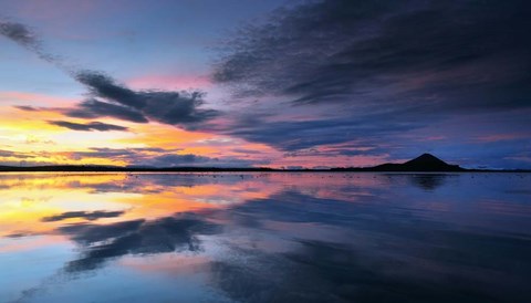 Framed Lake Myvatn Reflections Print