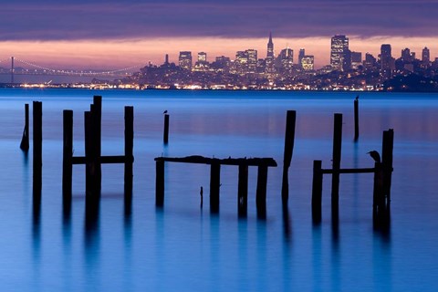 Framed Bay Pilings - Sausalito Print