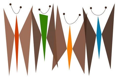 Framed Butterflies - Browns Print