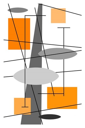 Framed Rauth in Orange Print