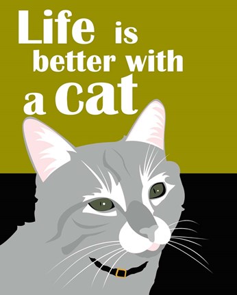 Framed Life is Better with a Cat Print