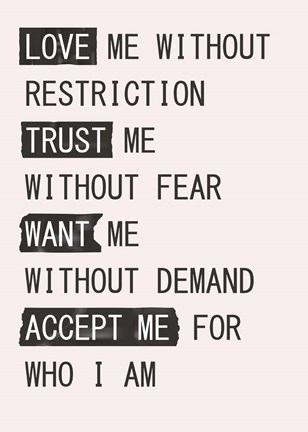 Framed Love Me 1 Print