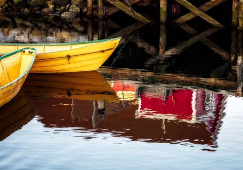 Framed Dories and Reflection Print