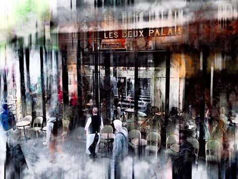 Framed Busy Sidewalk Print