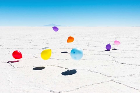 Framed Balloons Three, Salar de Uyuni, Bolivia Print