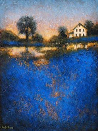Framed Blue Fields Print