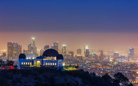 Framed L.A. Skyline with Griffith Observatory Print