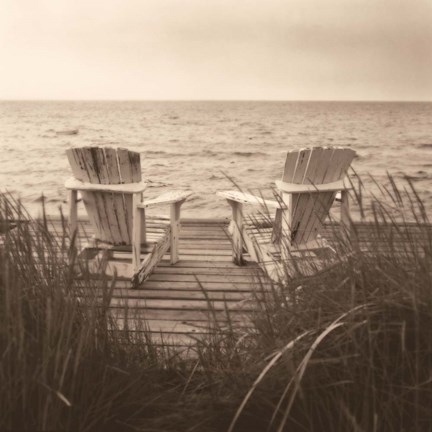 Framed Beach Chairs Print