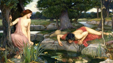 Framed Echo and Narcissus, 1903 Print