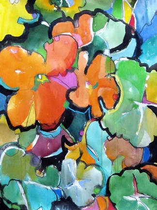 Framed Nasturtiums Print