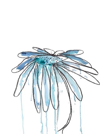 Framed Indigo Modern Botanical Print