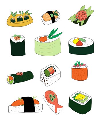 Framed Sushi Set Print