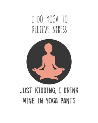 Framed Wine and Yoga Print