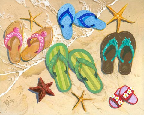 Framed Flip Flop Family Print