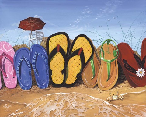 Framed Flip Flop Fence Print