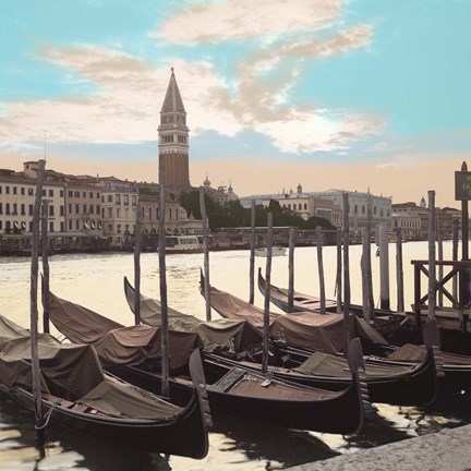 Framed Campanile Vista with Gondolas Print