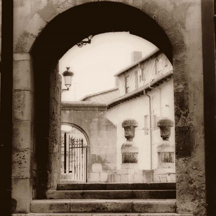 Framed Courtyard in Burgos Print