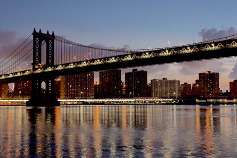 Framed Manhattan Bridge at Dawn Print