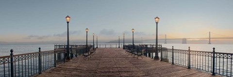 Framed Pier with Bay Bridge Vista Print