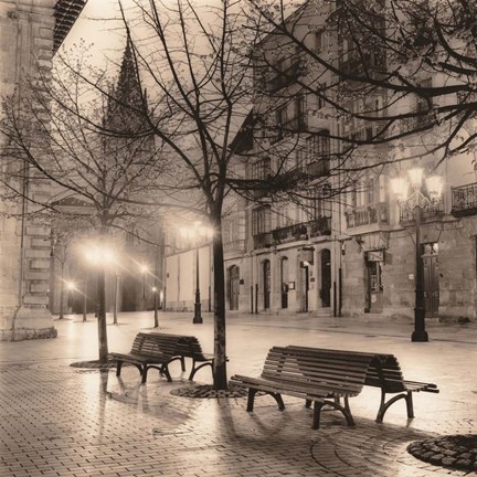 Framed Plaza de Porlier, Oviedo Print