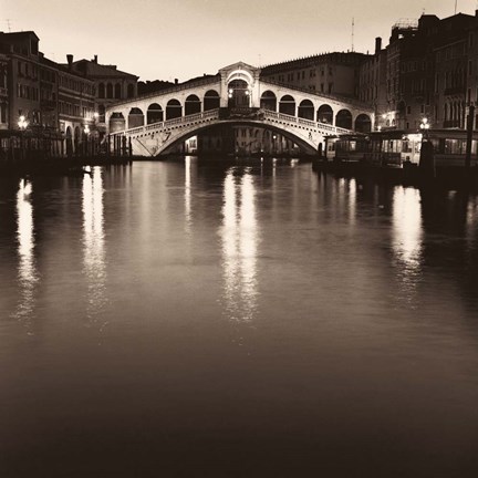 Framed Ponte Rialto di Notte Print