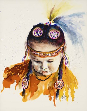 Framed First Nations Powwow Princess Print