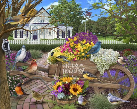 Framed B and B Birds Print