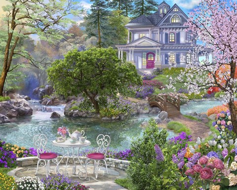 Framed Waterside Tea Print