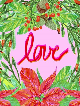 Framed Christmas Foliage IV Print